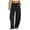 01-Black, variant on Women's Striped Cotton Linen Wide Leg Pants, Elastic Drawstring Waist Straight Long Trousers with Pockets, Casual Summer Loose Pants for Daily Vacation Wear 02-Brown XL