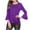 Purple, variant on Diufon Plus Size Womens Blouses Solid Color Pullover Tops Round Neck Flare Long Sleeve Tops