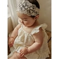 thumbnail image 5 of FEORJGP Toddler Baby Girls Summer Outfits Infant 0-3Y Fly Sleeveless Camisole Square Neck Ruffled Cami Tops with Shorts and Heaband Newborn Cute Princess Shorts Set, 5 of 9