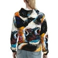 thumbnail image 7 of Honeii Cow Pattern Womens Oversized Hoodies Long Sleeve Sweatshirts Pullover Fall Outfits with Pocket-Small, 7 of 7