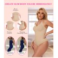 thumbnail image 4 of MANIFIQUE Women V Neck Smoothing Shapewear Bodysuit, Seamless Shaping Fit & Comfortable Support, Sizes S–3XL, 4 of 7