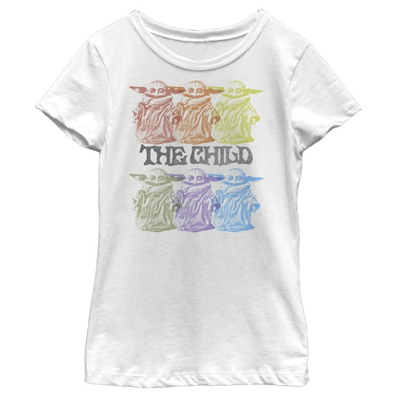 Girl's Star Wars: The Mandalorian Hexad Illusion Graphic Tee White Large