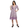 thumbnail image 3 of Moomaya Cotton Ladies Printed Midi Evening Casual Dress With Lace Summer Wear, 3 of 6
