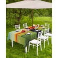 thumbnail image 4 of Boanket Outdoor Tablecloth with Umbrella Hole for Patio/Picnic/Party/Camping, Red Orange Green Waterproof Table Cloth Rectangle Table Cover Washable, Modern Oil Painted Art Geometric (60"x 102"), 4 of 7