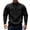 Black, variant on Men's Soild Color Quarter Zip Pullover, Mock Neck Fleece Sweatshirt with Zipper Chest Pocket, Casual Long Sleeve Lightweight Slim Fit Sweatshirt for Fall Winter Blackish Green L