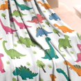thumbnail image 3 of White Cartoon Dinosaurs Trees Pattern Blanket,Comfortable Soft Flannel Throw Blanket,All Season,Warm Lightweight Blankets for Sofa Bed Couch Living Room Chair,30"x40", 3 of 4