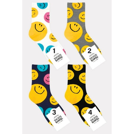 

Women s Crew Smile Stamp Socks - 4 Pair Set