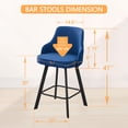 thumbnail image 2 of FIRAVOE Bar Stools Set of 3, 30" Swivel Bar Height Bar Stools with High Back, Linen Kitchen Barstools Bar Height for Kitchen Island (Blue, 3PCS 30" Bar Stools), 2 of 5