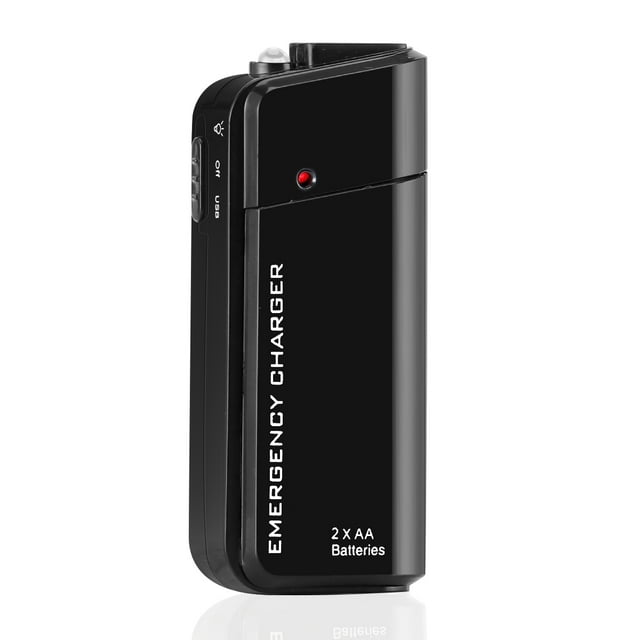 Smart Mini Battery Charger for 2 AA Rechargeable Batteries - USB Input (Batteries Not Included) 1 Pack,Black