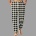 thumbnail image 2 of qelini Pajama Pants for Men Graphic Elastic Waist Pants Plaid Drawstring Loungewear Pants Soft Cozy PJs Bottoms with Pockets, 2 of 5