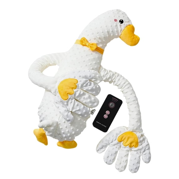 TripleHBB Patting Pillow Soother, Giant White Goose Large Plush Doll, Interactive Patting Companion with Remote Control, for Home Decor & Daily Companion
