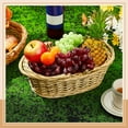 thumbnail image 5 of 6 Pcs Small Wicker Picnic Basket with Handle 12.6 x 8.27 x 3.15 Inches Oval Willow Woven Braided Gifts Basket for Harvest Flower Fruit Egg Christmas Thanksgiving Wedding Party Storage Decor, 5 of 7