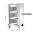 thumbnail image 6 of Modern and Contemporary Mirror Surface With Diamond 3-Drawers Nightstand Bedside Table, 6 of 9