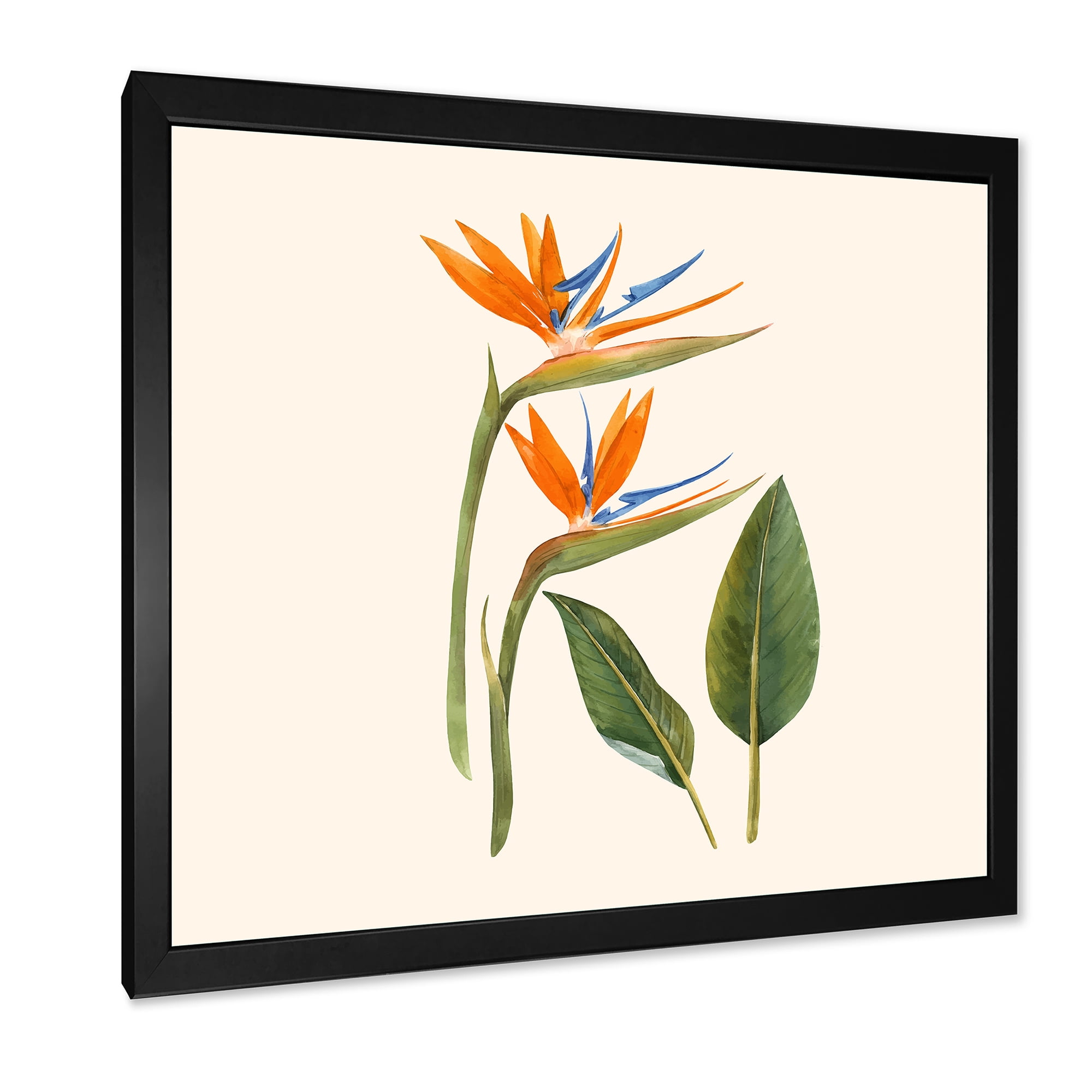 Designart 'Ancient Strelitzia Flowers' Traditional Framed Art Print