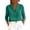Blue, variant on Women's Cotton Linen Button Down Shirt Lapel Collar Long Sleeve Cuffed Textured Solid Casual Blouse Top Blue 2XL