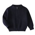 thumbnail image 2 of UQJfacai Boys Cardigan Sweater Full Zip Up Sweatshirt Long Sleeve School Uniform Kids Stand Collar Fall Jacket Winter Clothes 9M-9T, 2 of 6