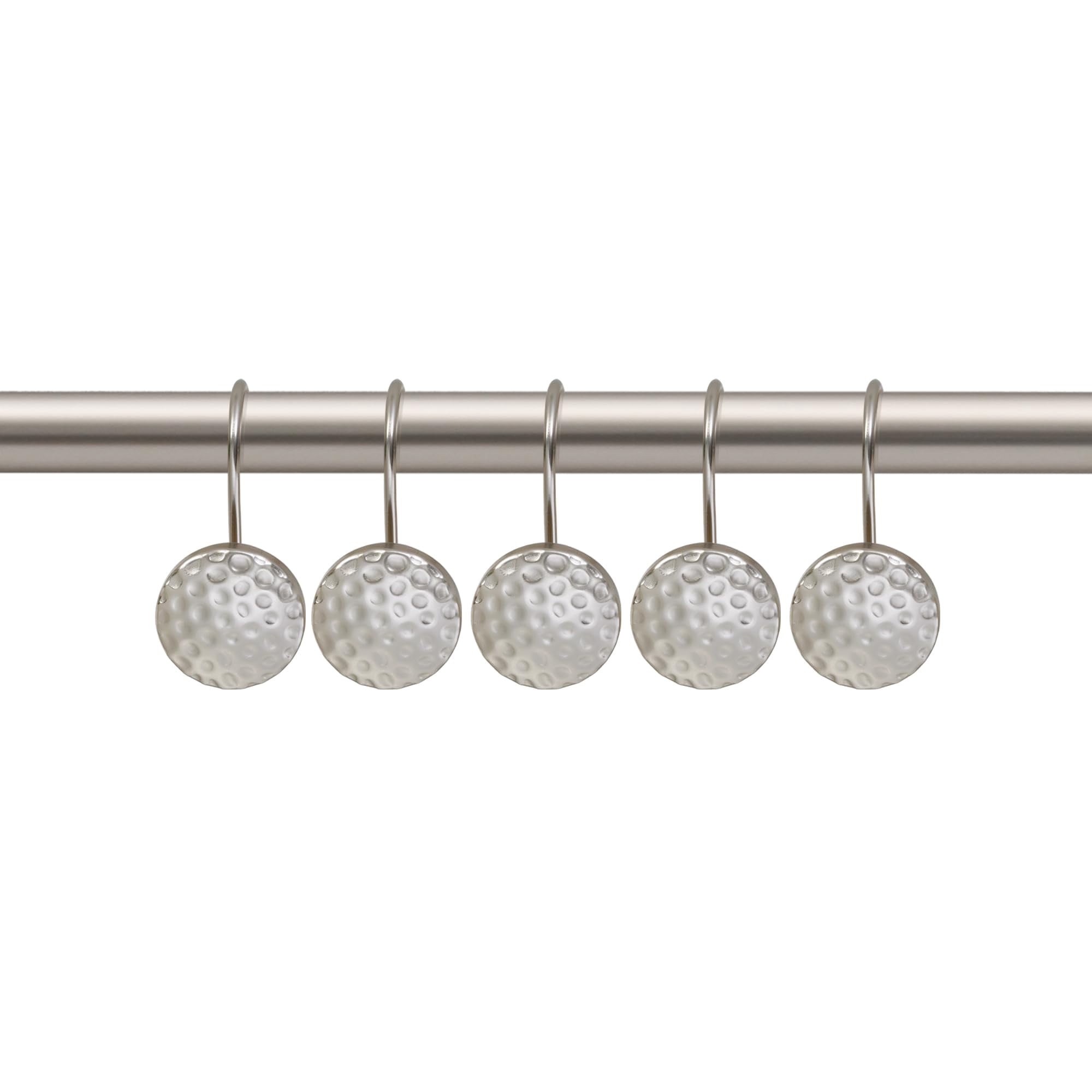 Utopia Alley Shower Rings Hooks, Shower Curtain Rings Hooks for Bathroom, Rust Resistant Shower Curtain Hooks Rings, Set of 12, Brushed Nickel