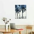 thumbnail image 2 of PRATYUS  Palm Tree Wall Art Rustic Navy Tropical Tree Painting on Canvas White Wood Background Artwork for Home Office Wall Decor 16x20 in/12x16 in, 2 of 4