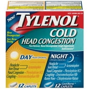 Tylenol Day/Night Cool Burst Caplets Cold Head Congestion 24 Ct