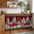 thumbnail image 3 of Christmas Truck Cabinet Curtain 32"Wx55"L,Dustproof Pantry Door Curtain W/ Self Adhesive Tape,Farmhouse Xmas Tree Red Buffalo Plaid Tall Storage Cover Privacy Drape for Bathroom Kitchen Laundry Room, 3 of 9