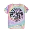 thumbnail image 4 of JAJAHO Birthday Girls Shirt Kid Toddler Tie Dye Short Sleeve Letter Print T Shirt Birthdays Party Tee Cozy Tops, 4 of 4