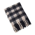 thumbnail image 5 of Tnobhg Women Autumn Winter Fluffy Scarf Plaid Print Thickened Warm Shawl Elegant Tassels Coldproof Long Scarf, 5 of 8