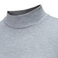 thumbnail image 4 of COSFO Long Sleeve Men Shirt Casual Light Grey Mock Neck Solid Pullover Slim Mens T-Shirts, 4 of 5