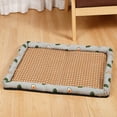 thumbnail image 4 of Pet Mat Cat Mat High Temp Washable Square 19.6x15.7in Bed Rattan for Small Apartment Living, 4 of 7