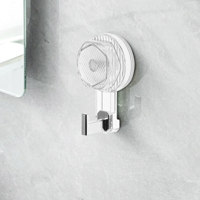 Ganchos para colgar 2 piezas de gancho de ventosa fuerte sin perforación, adhesivo al vacío para la parte posterior de la puerta del baño, sin adhesivo de pared, gancho para colgar toallas de baño y r