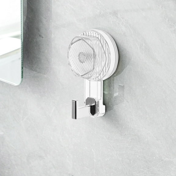 2PCS Strong Suction Cup Hooks, No Punching Towel and Clothes Hanging Hooks, Vacuum Adhesive Wall Mount Hook for Bathroom and Home Use