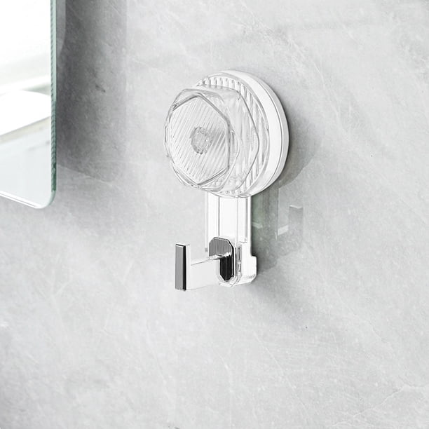 2 ganchos de ventosa resistentes sin perforaciones, adhesivos al vacío para la parte posterior de la puerta del baño, sin adhesivo para la pared, ganchos para colgar toallas y ropa.