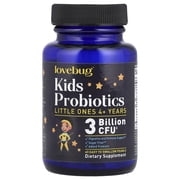 LoveBug Probiotics Kids Probiotics Pearls, 4+ Years, 3 Billion CFU, 60 Easy To Swallow Pearls