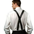 thumbnail image 3 of Hold'em 100% Silk Suspenders For Men x - Back Fancy Solid Clip End Dress-Black Twill, 3 of 4