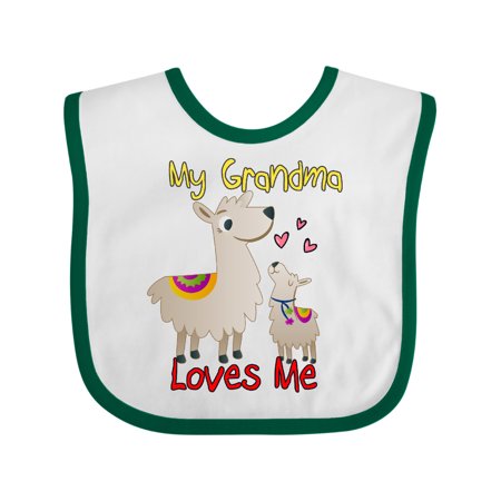 

Inktastic My Grandma Loves Me Llama Gift Baby Boy or Baby Girl Bib