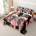 thumbnail image 3 of Erosebridal Princess Bow-tie Boys Girls Bed Spread Queen, Pink Cheetah Print Queen Coverlet Set, 3 Pieces, 3 of 7