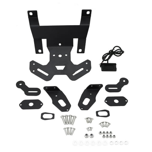 Motorcycle Rear License Plate Frame Motorbike Scooter Rear Light Mount Holder with LED Light Modification