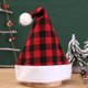 thumbnail image 3 of Gorro navideño a cuadros Gorro navideño de lino Gorro navideño para adultos Gorro navideño decorativo, 3 of 7