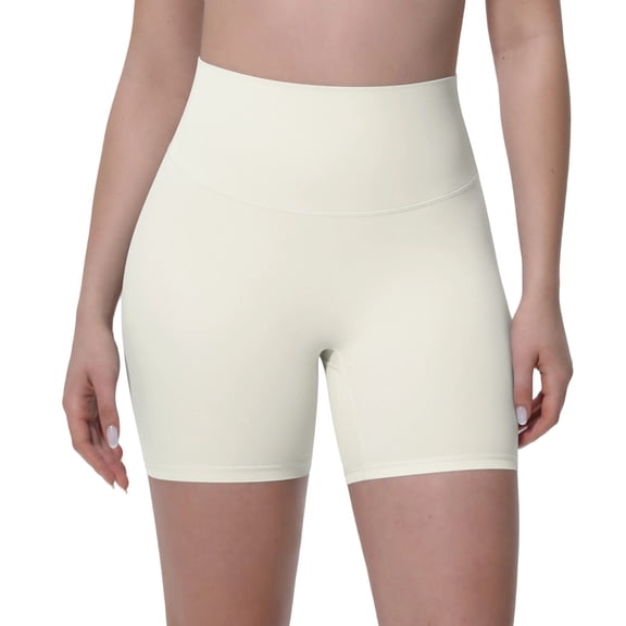 IWRICH High Waisted Biker Shorts for Women Tummy Control Lift Gym Workout Athletic Shorts Yoga Pants White XL