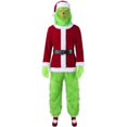 thumbnail image 3 of Disfraces de Halloween 2024 M-4XL de alta calidad, cabello largo, monstruo verde navideño, ropa verde extraña de Jay COS, disfraz peludo de Papá Noel para Navidad, 3 of 5
