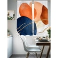 thumbnail image 4 of Abstract Graffiti Sheer Curtains 63 Inches Long 2 Panels Vintage Gold Orange Blue Shape Modern Light Filtering Semi Sheer Window Curtains Drapes for Bedroom Living Room 52"x63", 4 of 7