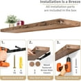 thumbnail image 4 of Floating Shelves for Wall - 35 Inch Long Bathroom Shelves, Wall Decor for Bedroom, Kitchen, Living Room & Book Storage - Mounted Floating Shelf with Invisible Brackets (Mahogany, 2 Pack), 4 of 6