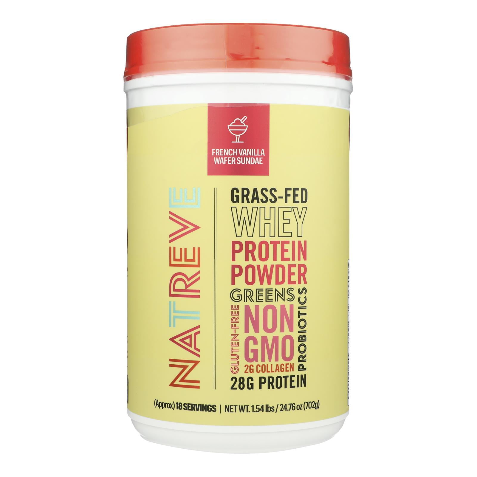 Natreve Protein Powder Vanilla Sndae Whey Case of 423.8 OZ