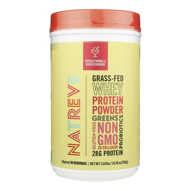 Natreve Protein Powder Vanilla Sndae Whey Case of 423.8 OZ