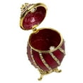 thumbnail image 3 of Jewelry Gift Box for Necklace Swarovski Crystals Winding Egg with Crown Red Imperial Egg Jewelry Box (Small) 1.57 x 2.9-inch Desk Trinkets Unique Boxes, 3 of 6
