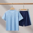 thumbnail image 4 of NAISIBABY Boys Girls Activewear 2-Piece, Performance T-Shirt & Shorts Kids Loose Quick-Dry Athletic Outfit Light Blue 10T, 4 of 9