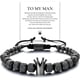 thumbnail image 1 of To My Man Bracelet For Men, Infinity Leather Braided Husband Birthday Inspirational Gifts From Wife I Love You Forever And Always Handmade Wristband C, 1 of 5