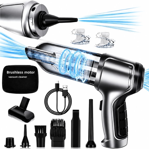 Boyun Daj Handheld Car Vacuum Cleaner, 15000Pa High Power Cordless 7-in-1 Wireless Mini Portable Vacuum Cleaner for Car Home Office, Perfect for Pet Hair