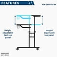 thumbnail image 4 of Techni Mobili Rolling Writing Desk with Height Adjustable Desktop and Shelf, Black, RTA-3800SU-BK, 4 of 17