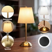 DAYBETTER Cordless Table Lamp 2 Pack, 3 Color Temperatures & Rechargeable, Table Lamp with Stepless Dimming for Bedroom, Living Room, Reading