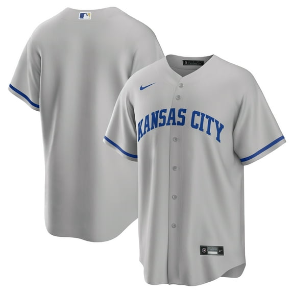 Men's Nike Gray Kansas City Royals Road Replica Team Jersey